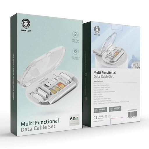 کیت کابل مسافرتی گرین لاین Green Lion Multi Functional Data Cable Set